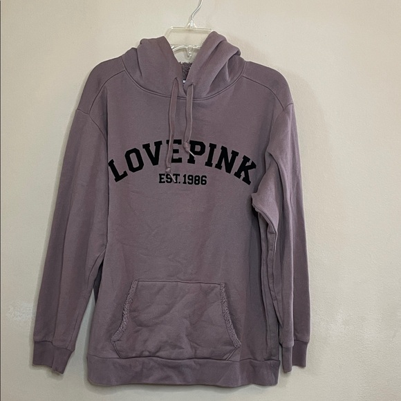 PINK Victoria's Secret Tops - PINK Victoria's Secret Mauve Hoodie Sweater SZ L